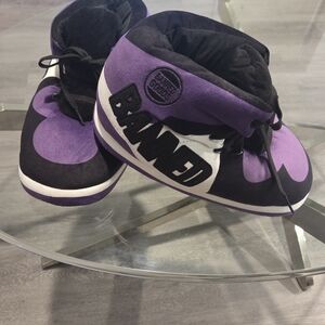 Banned Kids High-Top Slippers in Purple & Black